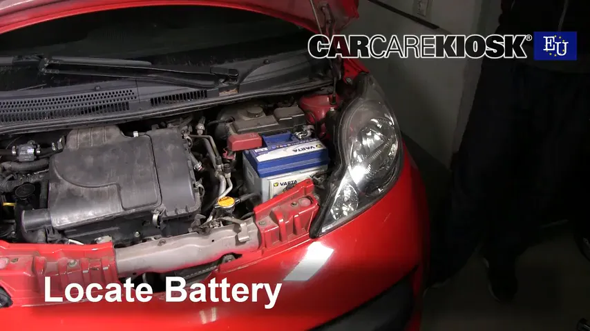 2008 Peugeot 107 Trendy 1.0L 3 Cyl. Battery Replace